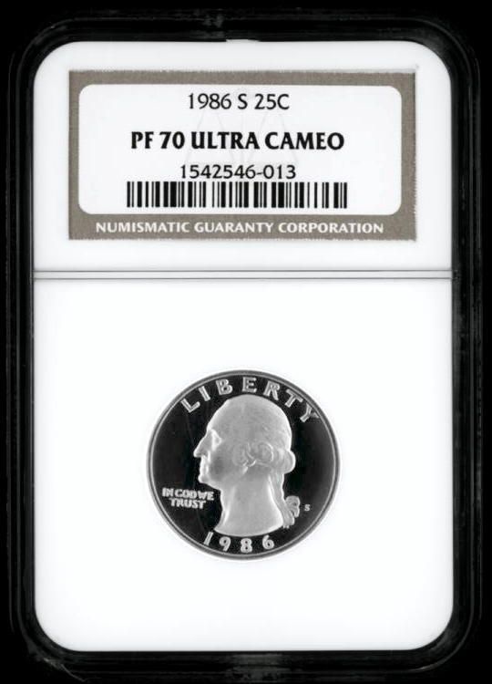 NGC PF70 UC 1986 S CLAD WASHINGTON QUARTER PF 70  