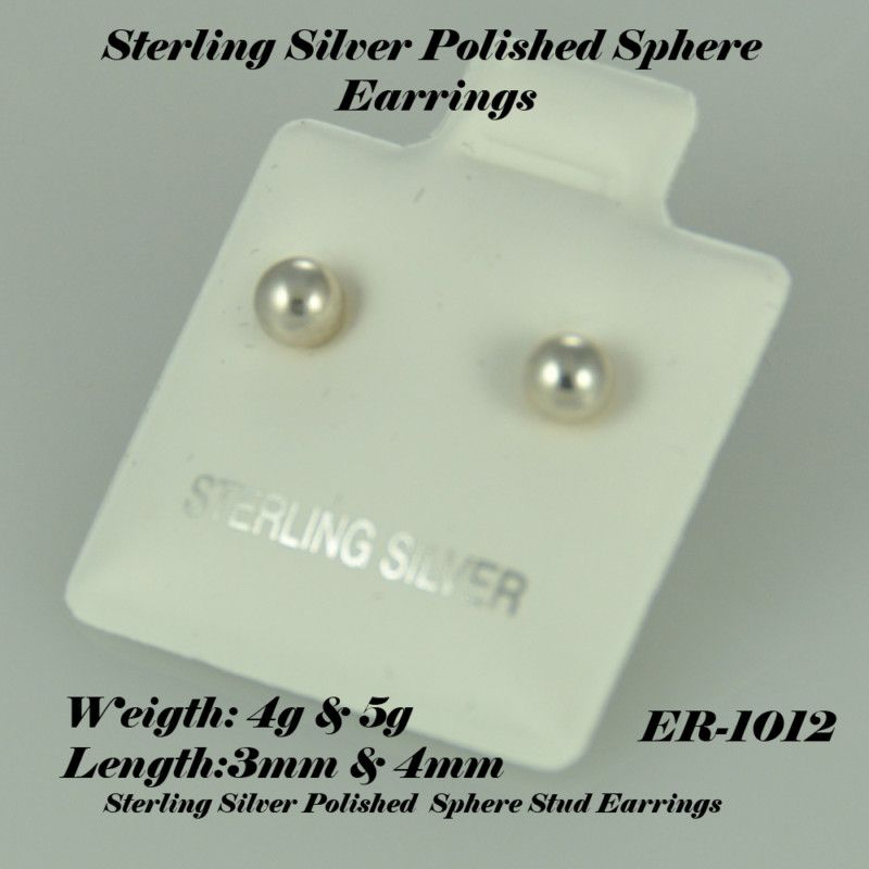 STERLING SILVER SPHERE/BALL ER 1012  