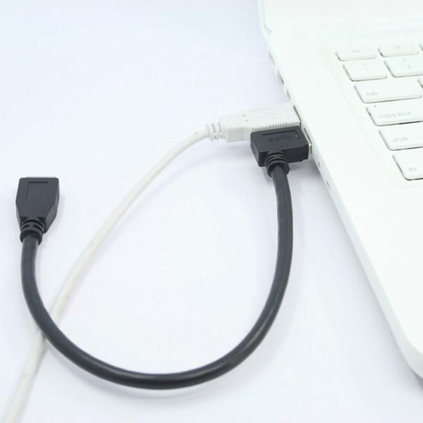 12C right angle USB 3.0 A male to Micro B male cable BK  