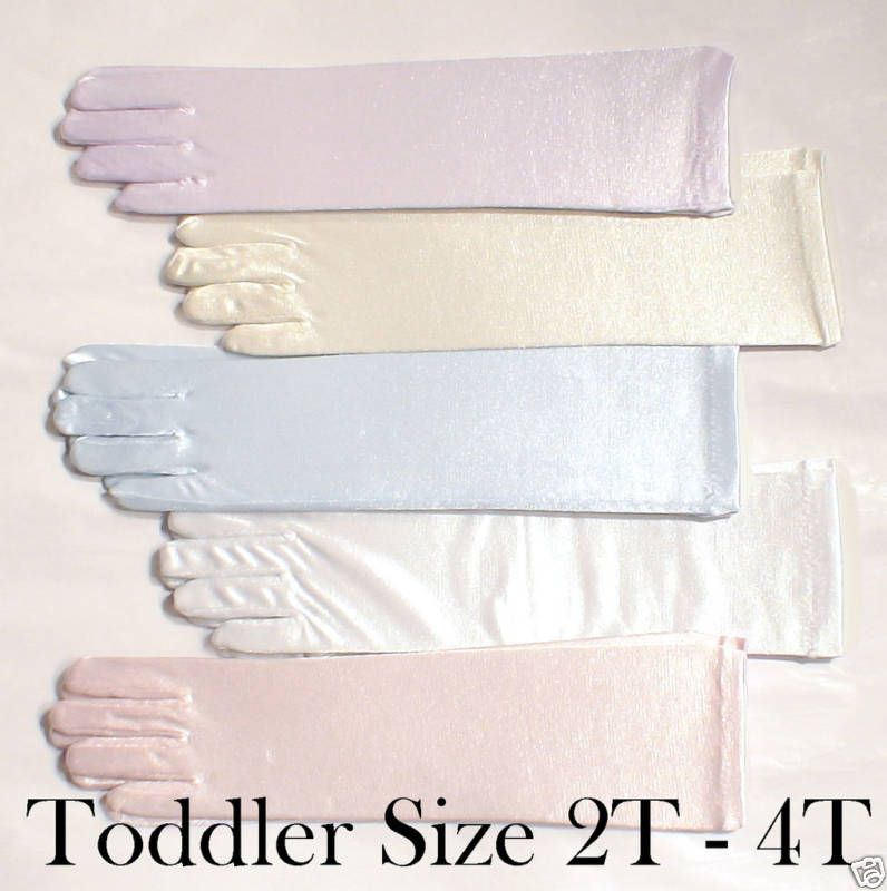 NEW Girls 18 24 mon 2T 3T 4T Toddler Satin Elbow Gloves  