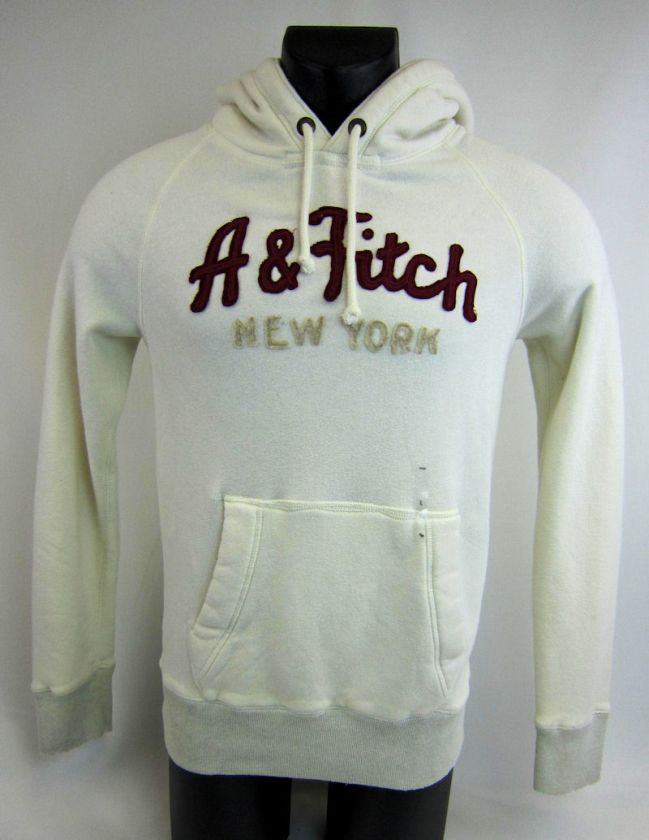 ABERCROMBIE & FITCH CREME A & FITCH NY HOODIE LARGE  