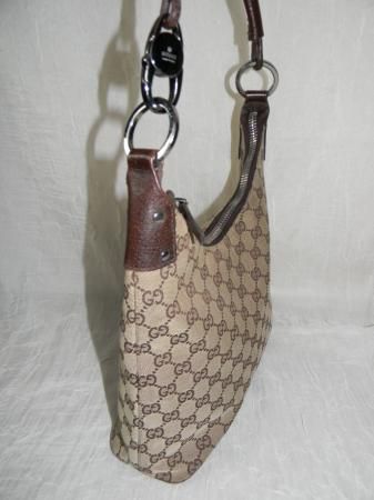 Gucci Brown Monogram Hobo Purse Bag  