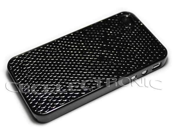 New Black Lizard Skin design Leather Hard Case cover for iPhone 4 4G 
