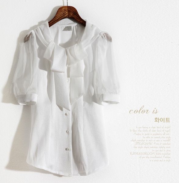 New womens girls Pleat Tie Detail neckline Top Shirt Blouse Beige 