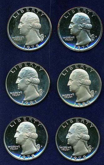 1977 S,1978 S,1979 S TYPE I & II, WASHINGTON QUARTERS  