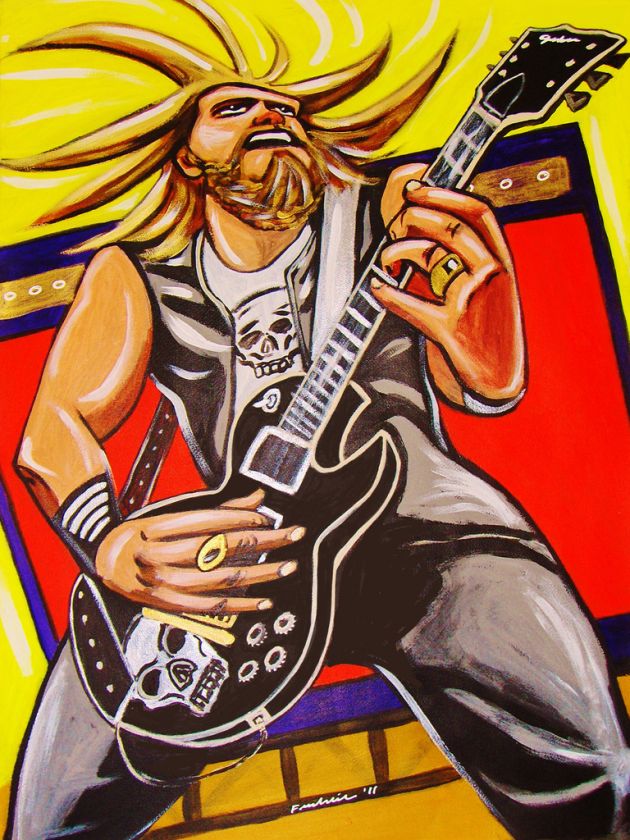 ZAKK WYLDE PAINTING les paul black label society ozzy  