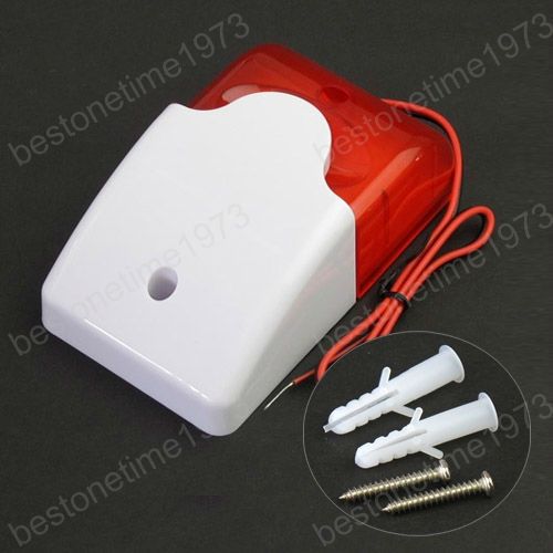 12 V Volt Safey Security Systems Alarm Strobe Light Siren 300mA 