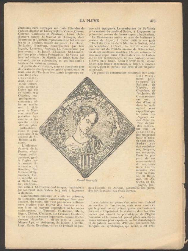 La Plume Magazine #153 LArt Limousin Illustrated 1895  