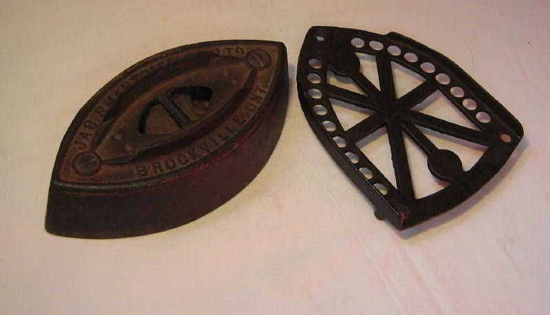 Antique Sad Iron & Trivet Jas Smart Brockville Ont  