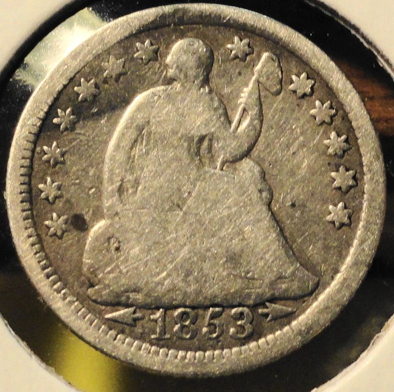 1853 Seated Half Dime W/Arrows  