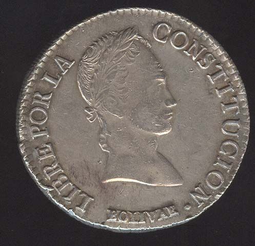   POTOSI RARE WONDERFUL 8 SOLES 1843 LR BOLIVAR HIGH GRADE COIN  