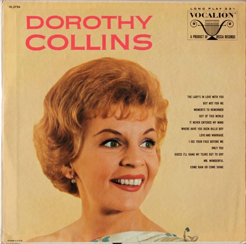 RARE DOROTHY COLLINS /B. KESSEL TRIO VOCAL JAZZ 60S LP  