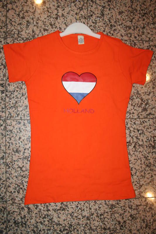 HOLLAND ORANGE WOMENS T SHIRT TOP NETHERLANDS FLAG  