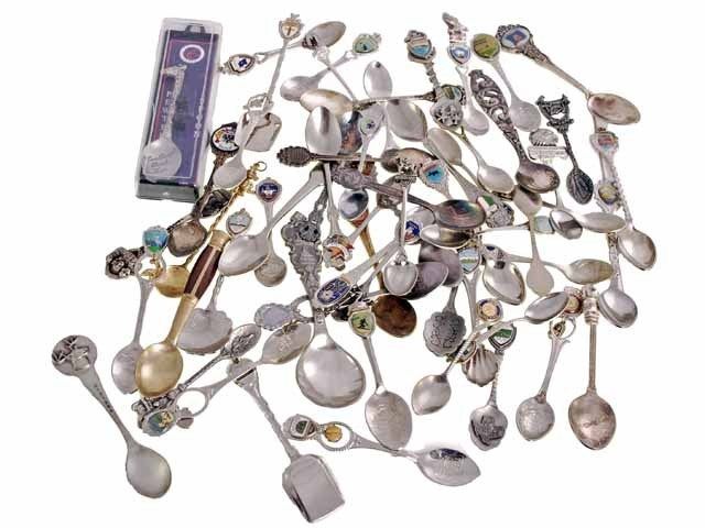   Silver Souvenir Spoon Collection 59 Pc 50 States, Th Marthinsen  