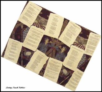 WINDHAM CIVIL WAR VII SONGS FABRIC PANEL 17x22 #B  