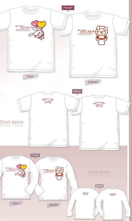 Uniqu custom t shirts for couple(1set=two T shirts)/E1  