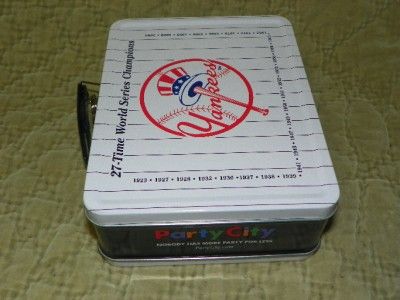 2011 NY YANKEES TIN LUNCHBOX SGA 6/25/11 PARTY CITY NEW  