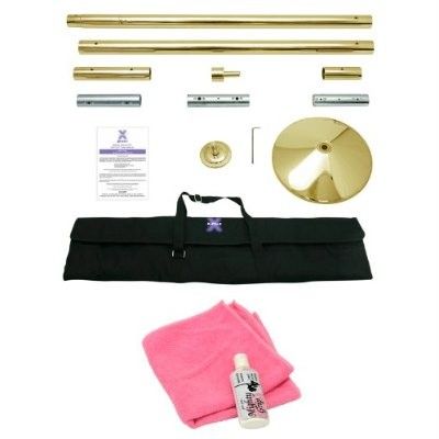 Brass Xpole Xpert 45mm Portable Professional Dance Exercise Pole Kit 