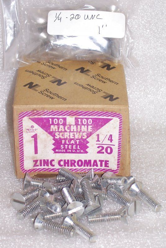 20x1 UNC Flat Head Slotted Machine Screws 20pcs USA 1/4   20 x 1 