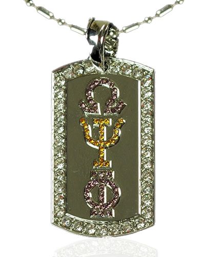 Omega Psi Phi   Gem / Iced Dog Tag   NEW  