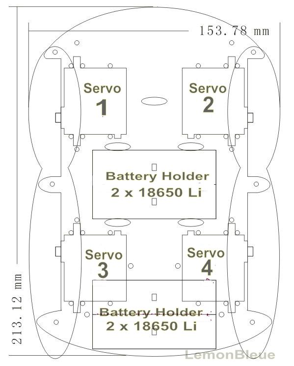 4WD Car Chassis * PWM Servo Motor Control * Built In Drive for Arduino 