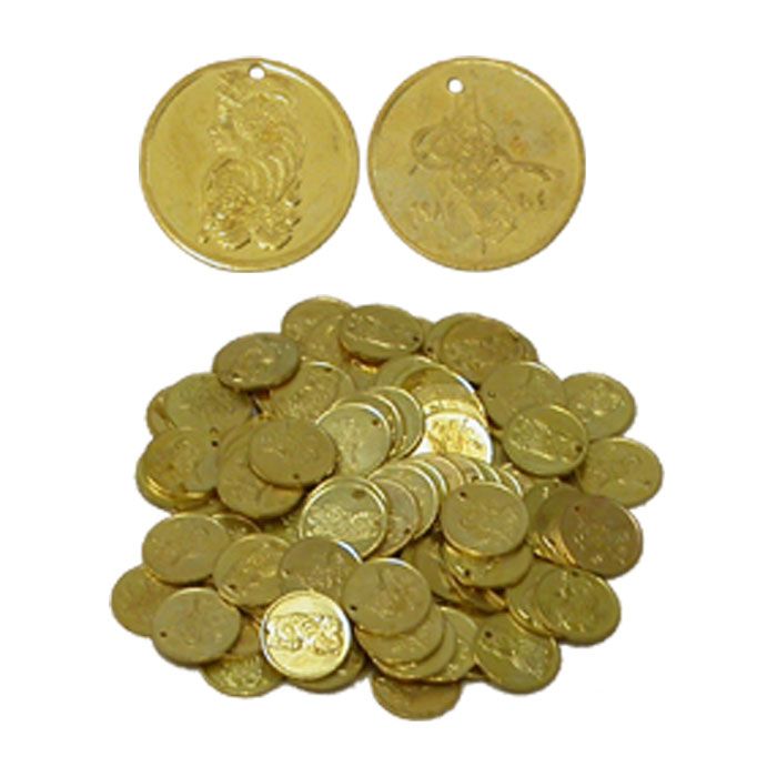 100 BRASS COINS BELLY DANCE DANCER ACCESSORIES 25mm  