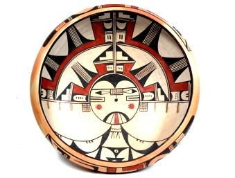 Sadie Adams Circa 1950s Hopi Polychrome Pot Large Bowl  