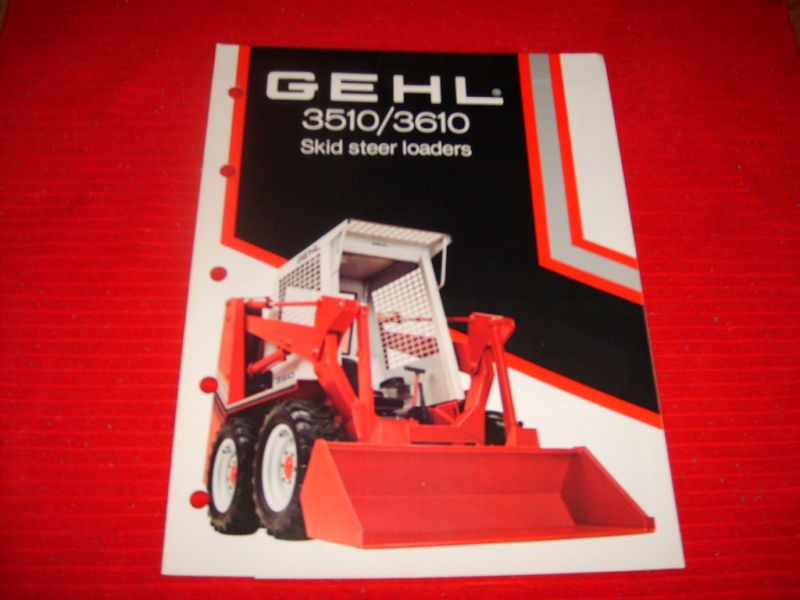 Gehl Mod. 3510 3610 Skid Steer Loader Showroom Brochure  