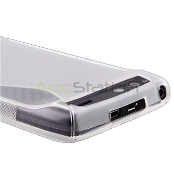 White TPU Gel Rubber Skin Case Cover For Motorola Droid Razr XT912 