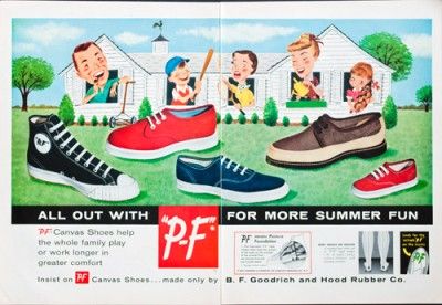 1956 P F Canvas Shoes vintage ad  