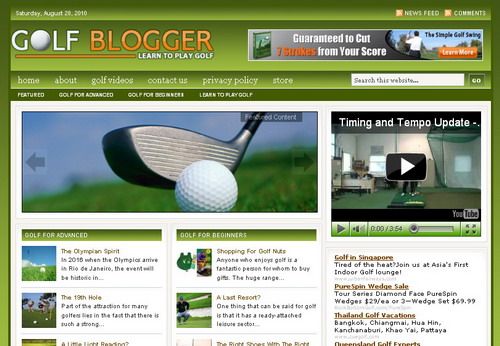 Money Making GOLF Blogger Wordpress Website + BONUS  