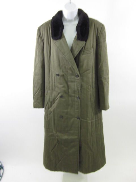 KENZO Mens Olive Green Double Breasted Trench Coat 42  