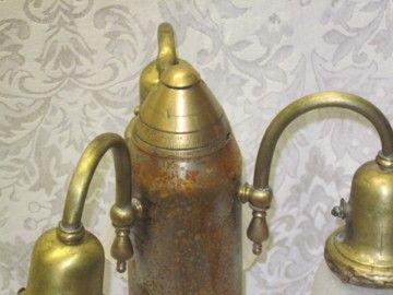   TRENCH ART WWI ERA ARTILLARY SHELL CASING BRASS COPPER LAMP  