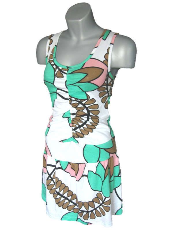 ROXY green surf flower summer dress BNWT T3 10 12 M  