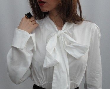 BN Vivienne Westwood White Bow Tie Cotton Shirt Blouse UK12 14/ IT46 