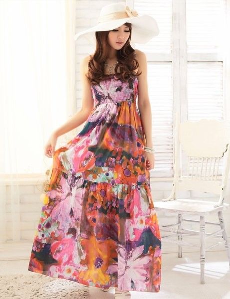 New BOHO Style Womens Casual Exotic Summer Floral Prints Maxi Dress 
