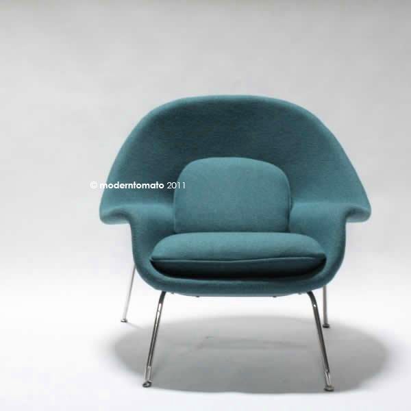 mid century danish modern retro womb chair + stool by moderntomato 