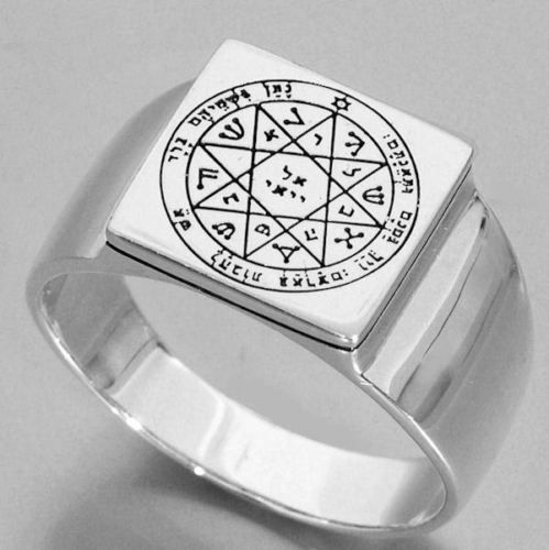 King Solomons Seal 925 Silver Protection Judaica Ring  