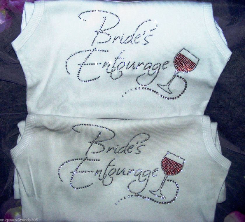   Entourage red wine wedding theme winery Rhinestone Bridesmaid Shirt