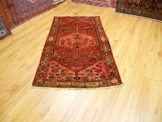 VEG DYE ANTIQUE PERSIAN KURDISH BIJAR(HERIZ)4x7 RUG  