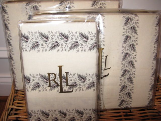 Ralph Lauren WINTER COTTAGE Black 11P Queen Comforter Set $1515  