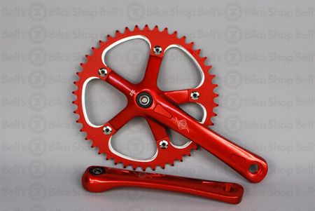 Origin8 Track Cranks RED 170mm 46T Crankset Fixed Gear 072774221769 