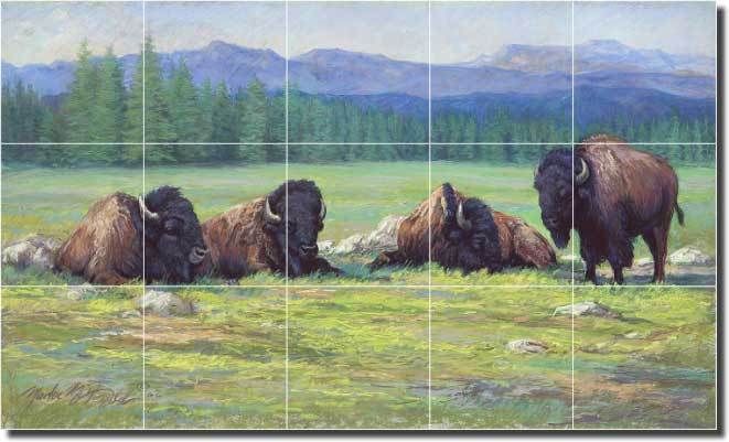 McDonald Wildlife Buffalo Art Decor Ceramic Tile Mural  