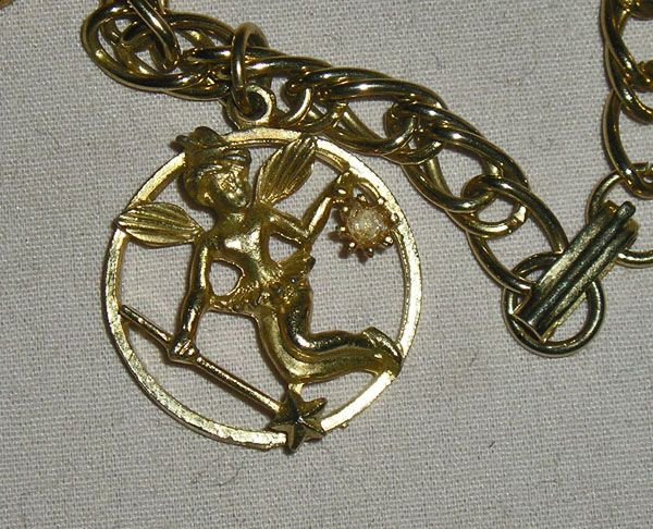 Vintage Charm Bracelet Nursery Rhyme Fairy Pinocchio Figures  