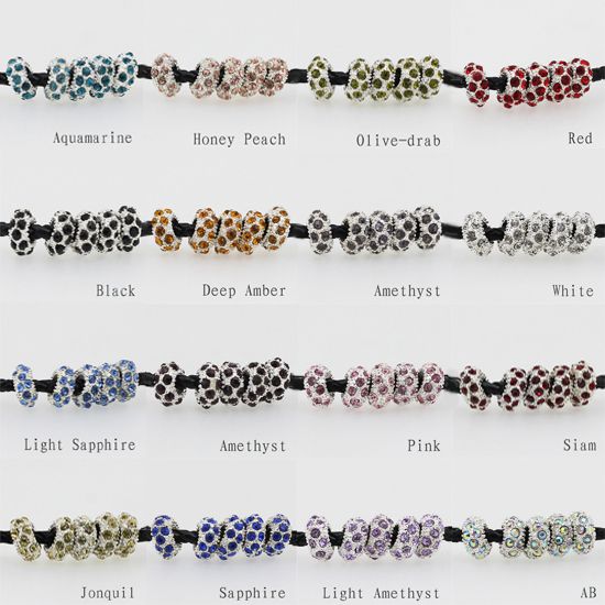 Bulk Wholesale Crystal Silver Big Hole Charm Beads  