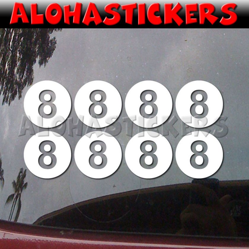 inch EIGHT BALL 8 Pool Billiard Decal Sticker S49X  