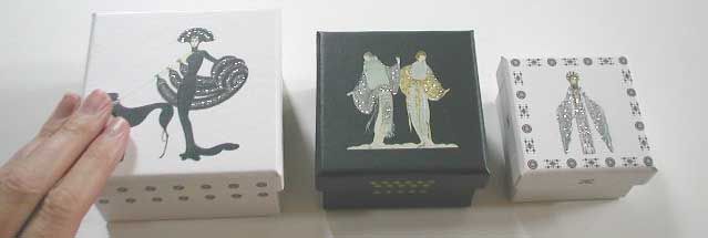 ERTE Square Gift Box 3 Stacking Nested Gift Boxes White  