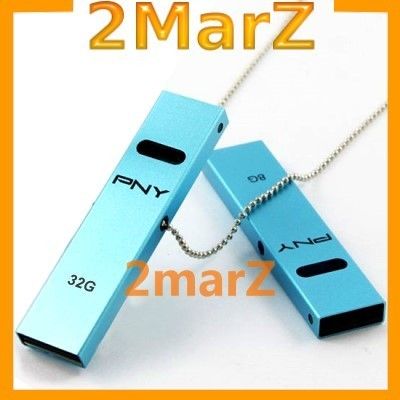   Attache 32GB 32G USB Flash Pen Drive Stick Memory Metal Case Blue