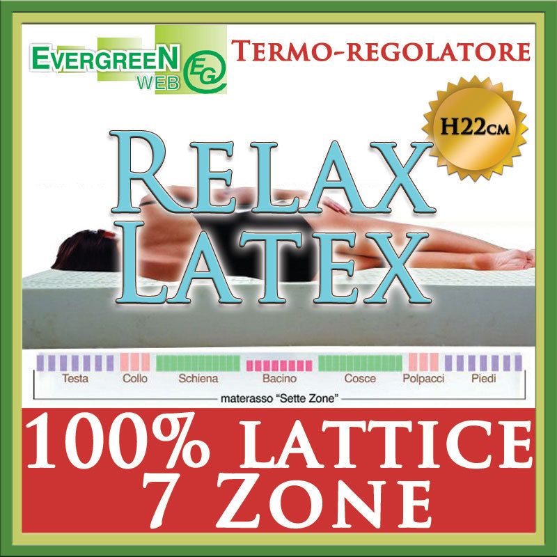 Materasso Singolo 100% Lattice H22 termico + Cuscino+  