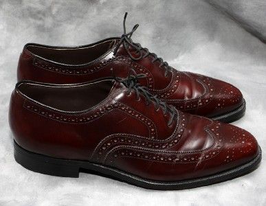   & Murphy Wingtip Oxfords Burgundy 9D Made in U.S.A. NICE  